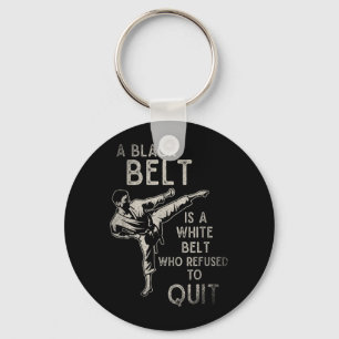 Japan Martial Arts Sparring Ninja Black Belt Key Ring