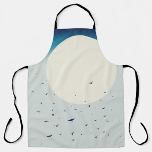 Japan moonlight swallows apron