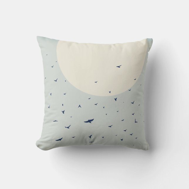 Japan moonlight swallows cushion (Front)