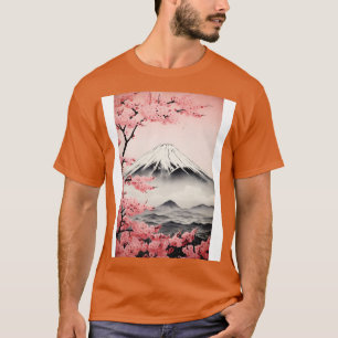 Japan Mount Fuji Cherry Blossoms Vintage Aesthetic T-Shirt
