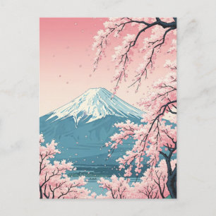 Japan Mount Fuji Fujisan Cherry Blossoms Postcard