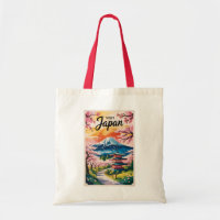 Japan Mount Fuji Illustration Travel Art Vintage