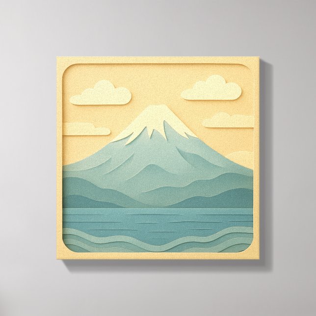 JAPAN | Mount Fuji | Paper Cutting Canvas Print (Front)