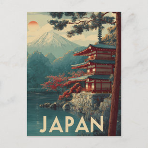 Japan Mount Fuji vintage Postcard
