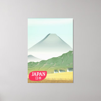 Japan mountain vintage travel poster canvas print