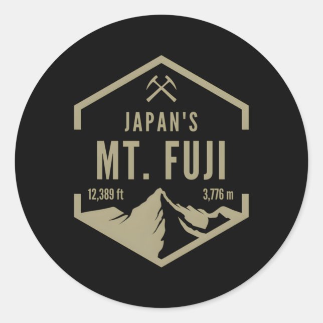 Japan Mt Fuji Classic Round Sticker (Front)
