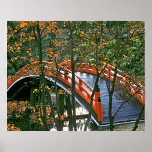 Japan, Nara Pref., Nara. The Royal Bridge glows Poster