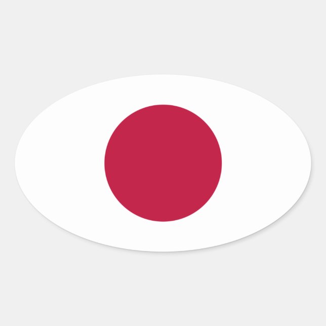 Japan National Flag Oval Sticker (Front)