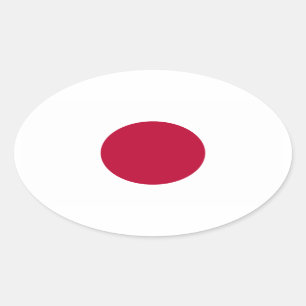 Japan National Flag Oval Sticker