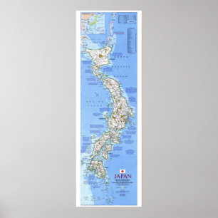 " Japan: National Geographic MAP from 1984... Poster