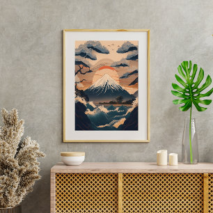 japan nature with Mount Fuji  Poster