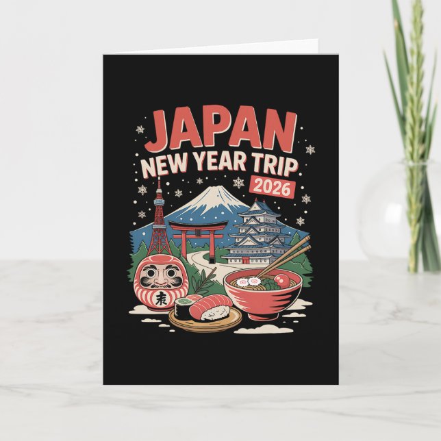Japan New Year Trip 2026 Winter Fuji Tokyo Osaka T Card (Front)