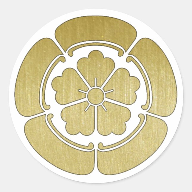 JAPAN NobunagaOda mokkomon Syougun Cool Classic Round Sticker (Front)