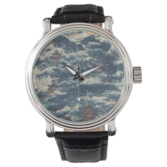Japan oil landscape painting cool fantacy watch (Front)