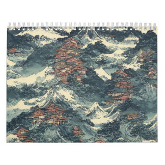 Japan oil painting landscape calendar