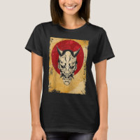 Japan Oni Mask Fighter Japanese Retro Raglan