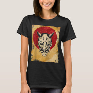 Japan Oni Mask Fighter Japanese Retro Raglan T-Shirt