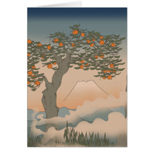 Japan Orange tree in the mist