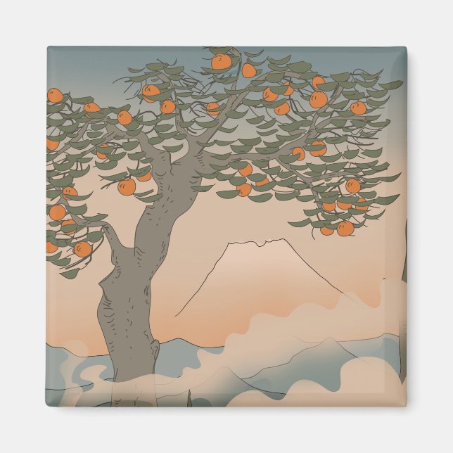Japan Orange tree in the mist Magnet (Front)