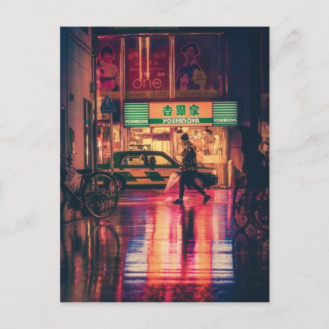 Japan Osaka Night Asia Landmark Travel Japanese Postcard (Front)