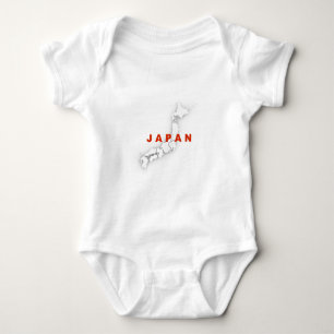 Japan Outline Map Baby Bodysuit