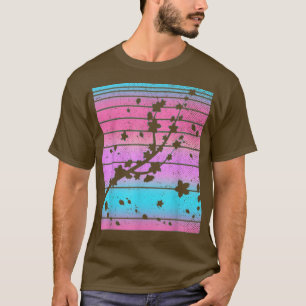Japan Pink Sakura Flower 80s Art Vaporwave Cherry  T-Shirt