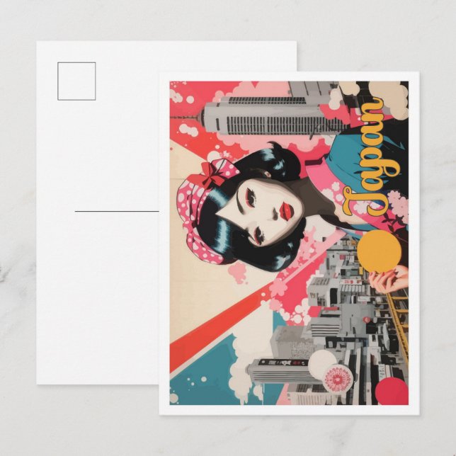 Japan Pop Art Travel Illustration Postcard (Front/Back)