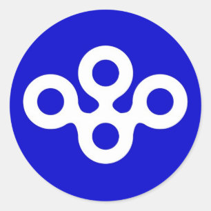 japan prefecture region flag district osaka county classic round sticker