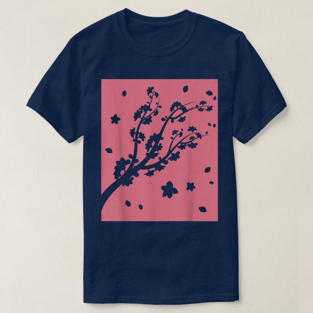Japan Pretty Flower Japanese Pink Sakura Cherry Bl T-Shirt (Design Front)