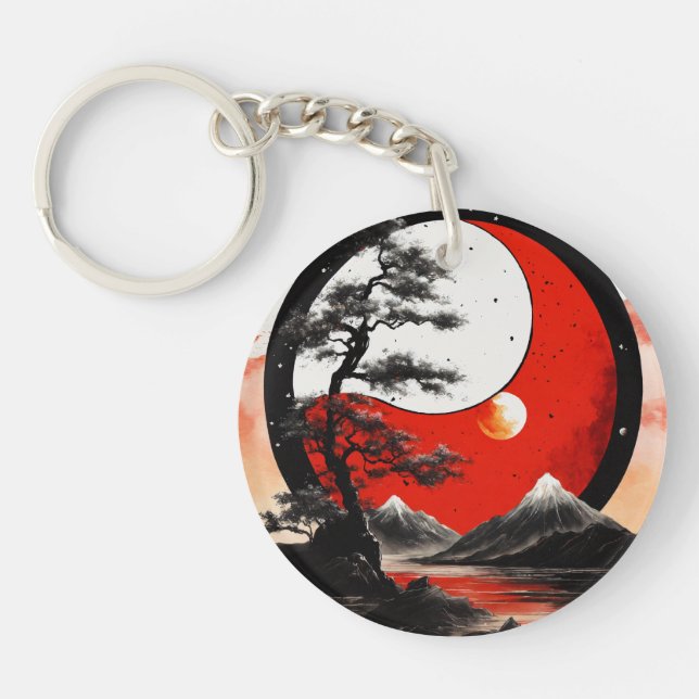 Japan Red Sun Key Ring (Front)