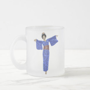 Japan Relief Donation- Blue Kimono Geisha Mug