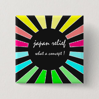 JAPAN RELIEF WHAT A CONCEPT 15 CM SQUARE BADGE