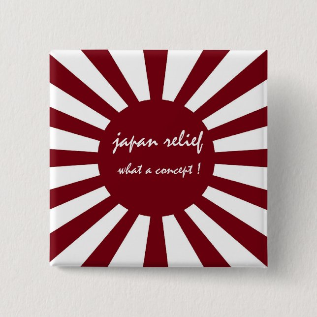 japan relief what a concept 15 cm square badge (Front)