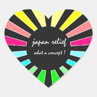 JAPAN RELIEF WHAT A CONCEPT HEART STICKER