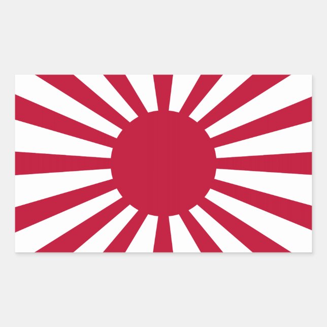 Japan Rising Sun Flag Rectangular Sticker (Front)