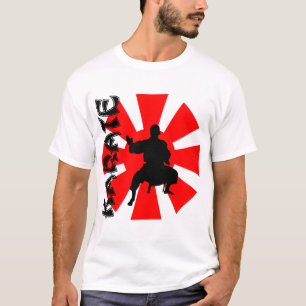 Japan Rising Sun Karate Stance Silhouette T-Shirt