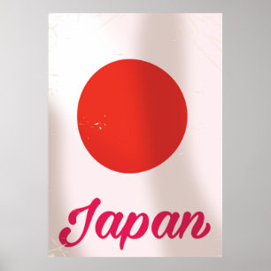 Japan Rising Sun vintage style travel poster