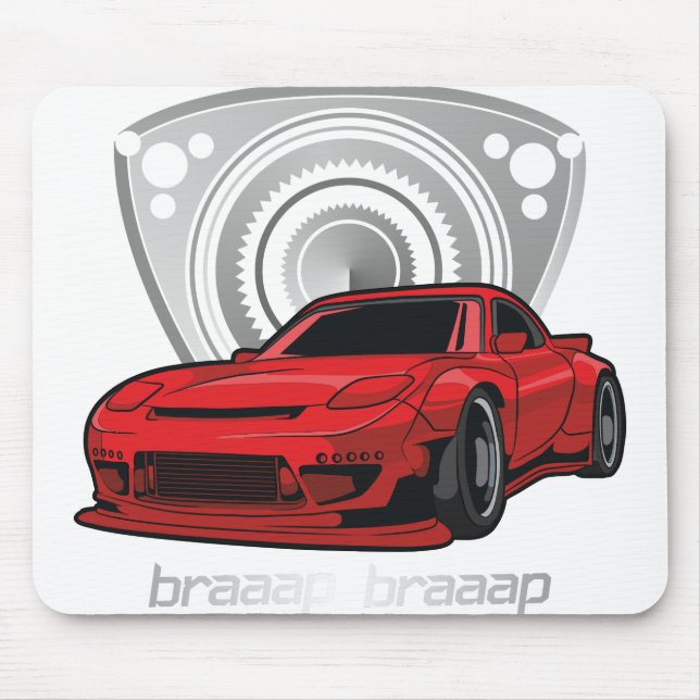Japan Rotary Mazda RX7 BRAAP Mouse Mat (Front)