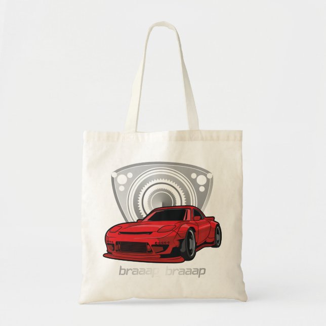 Japan Rotary Mazda RX7 BRAAP Tote Bag (Front)