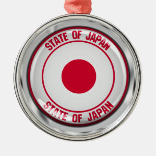Japan Round Emblem Metal Tree Decoration