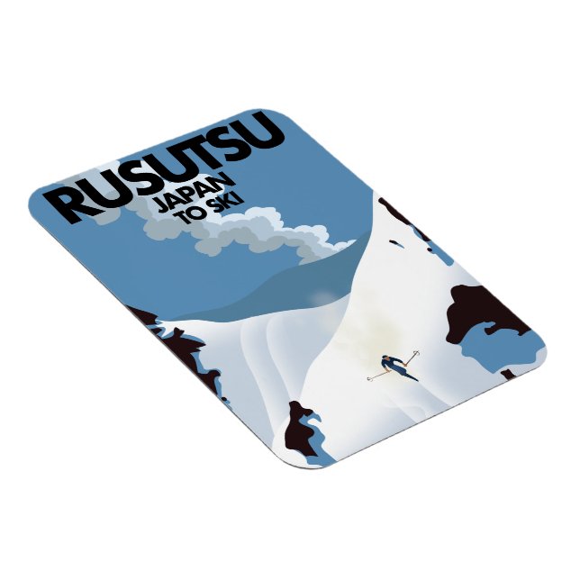 Japan Rusutsu ski print  Magnet (Right Side)