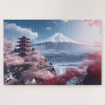 Japan, Sakura and Fuji landscape Jigsaw Puzzle<br><div class="desc">Scenic travel of Sakura cherry season in Japan,  Fuji Mountain</div>