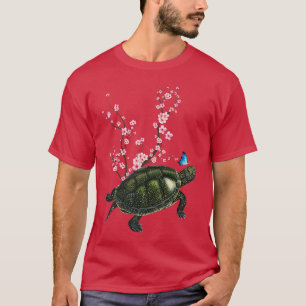 Japan Sakura Cherry Blossom Pond Turtle Japanese T-Shirt