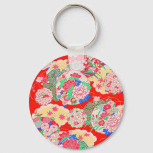 Japan, Sakura, Kimono, Origami, Chiyogami, Flower, Key Ring