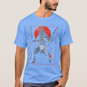 Japan Samurai Armor Katana Sword Red Circle Japane T-Shirt