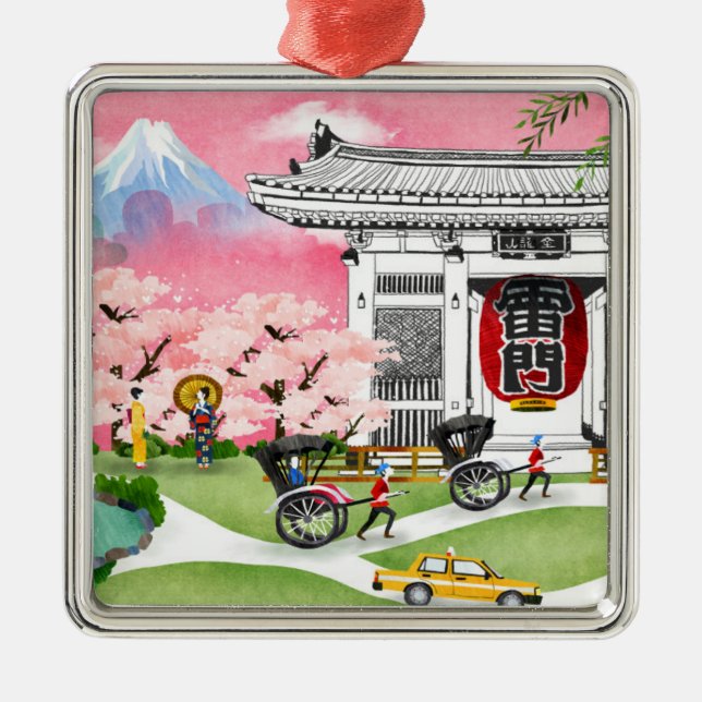 Japan Scene Metal Tree Decoration (Front)