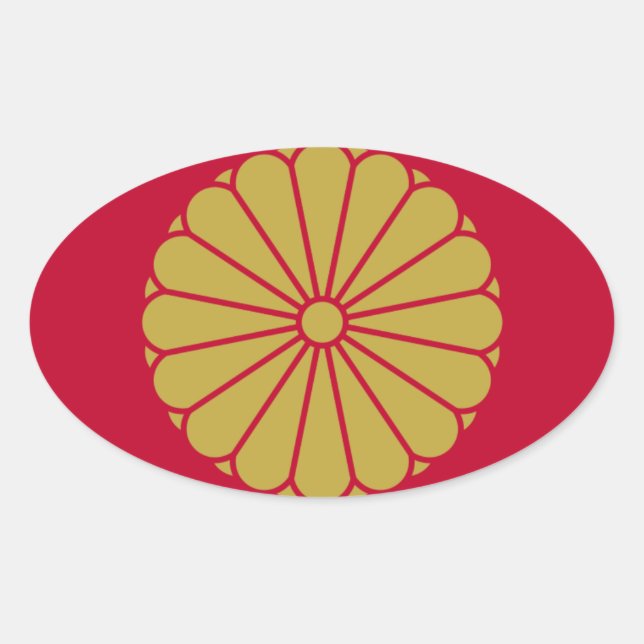 Japan Sessyo Flag Oval Sticker (Front)