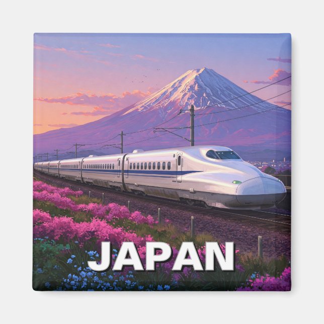 Japan Shinkansen Mt Fuji Travel Magnet (Front)
