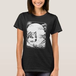 Japan Siberian Husky Dog Breed Pet - Cherry Blosso T-Shirt