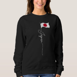Japan Signature Flag Elegant Patriotic Japanese Fl Sweatshirt